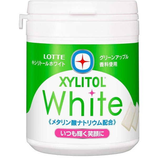 XYLITOL white green apple family bottle