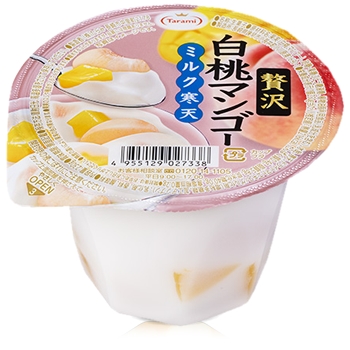 贅沢白桃マンゴー ミルク寒天